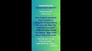 Tuesday Personal Goal Design your daily routine around the person you want to become #shorts