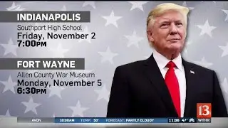 Trump to visit Indiana two more times