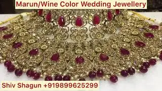 Wine Color Bridal Jewellery Set With Price | Reverse AD Dulhan Jewellery Set