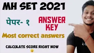 MH SET 2021| Paper 1| Answer key| Most correct answers