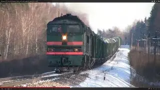 Тепловоз 2ТЭ116K-558 на перегоне Лудза-Цирма / 2TE116K-558 between Cirma and Ludza stations