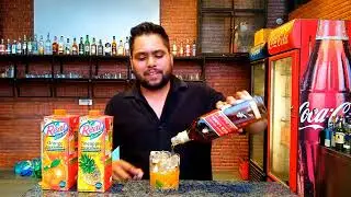 Red label cocktail recipe orange juice pineapple juice and mint #viral video #cocktail #drink