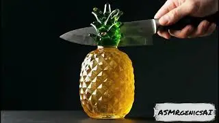 Most Satisfying ASMR Ice Fruit Cutting 🍓🍊 | Tingle Triggers & Crisp Sounds!