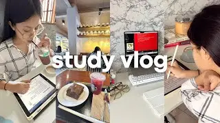 *VERY PRODUCTIVE* study vlog 🧚🏼 cramming for exams, getting my life together, coffee run
