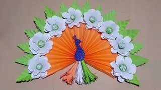 Republic Day /Independence Day Craft Idea. Diy. Tricolour Peacock Wall Hanging. Paper craft idea.