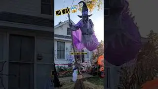 Best Flying Witch Animatronic Ever! #shorts #halloween2023