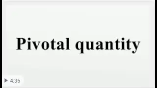 inference II pivotal quantity Subscribe my channal