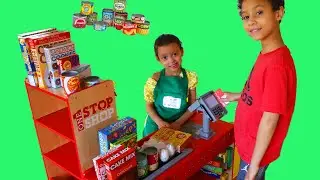 Pretend Play Grocery Shopping | Giant Grocery Store Super Market Toy! | kids food toys