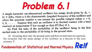 6.1 A simple harmonic one-dimensional oscillator has energy levels given by En=(n+&frac12;)ĥw, where w is