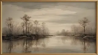 Still River Reflections in 4K | 6 Hours | Minimal Forest TV Screensaver for Peaceful Rooms