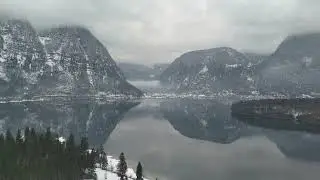 Hallstatt Lake Drone Panorama (4K) | Obertraun View | Austrian Alps