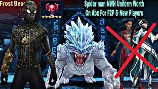Spider man NWH Uniform Worth On Abx For F2P & New Players - Marvel Future Fight