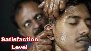 Amazing Ear Fingering Massage With Lots Of Oil | Head Massage And Ear Massage With Cracking ASMR