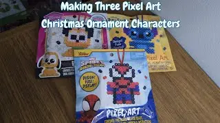 Making Three Pixel Art Christmas Ornament Characters - Pluto, Stitch, & Spider-Man
