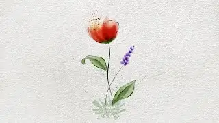 Digital Watercolor Drawing - How to draw Leaves and Flowers in Adobe Illustrator
