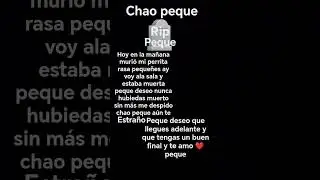chao peque te estra&ntilde;o y te amo ❤️ chao #estra&ntilde;o #amor #muerte #perros rasa peque&ntilde;es