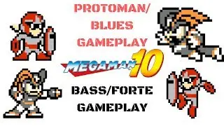 ROCKMAN 10: Proto Man (Blues) Gameplay (Normal) VS. Bass (Forte) Gameplay (Hard)