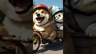 Emotional Bike Ride #ai #shorts #bike #ride #animalfriends #emotionalpets