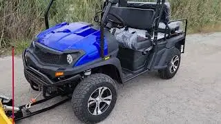 400cc Blue GVX Gas Golf Cart UTV 4x4 With Snow Plow ATV From SaferWholesale.com
