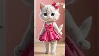 💃 Cute Dancing Kitty in Pink Dress | Adorable Cat Dance Performance 🐾✨ #DancingCat #CuteCat #shorts