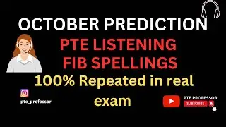 PTE- Spellings Test  | Most Repeated | October Prediction | Can You Write All Words Correctly ? |