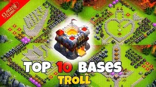 TOP 10 TH11 TROLL BASE WITH LINK | TH11 TROLL / FUNNY BASE | #th11base #th11trollbase #coc