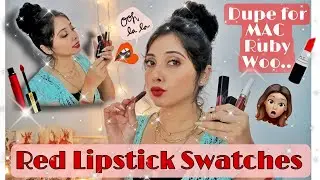 All My Red Lipsticks | Lip Swatches | Sharing a Dupe of MAC lipstick | Cassi💞