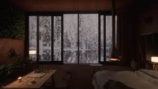 My Secret Winter Hut For Relaxation | Crackling Fire Sounds