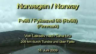 Fv98 / Fylkesvei 98 (Rv98) &ndash; Norwegen / Norway (Finnmark) - Durch die Windschutzscheibe betrachtet