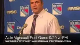 Alain Vigneault/WLIE 540AM SPORTSTALKNY Mark Rosenman Post Game 9/29