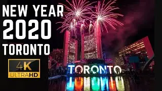 Toronto New year's Eve Fireworks 2020 | Nathan Phillips Square | Toronto New Year 2020 | 4K Video
