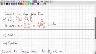 Foundations of Math and Pre-Calculus 10 Section 7.3 Slope Point Form