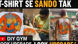 T-shirt se Sando Tak | DIY Gym Look Upgrade 🔥💪 #stylehack #DIYTransformation #TshirtToSando  #gym