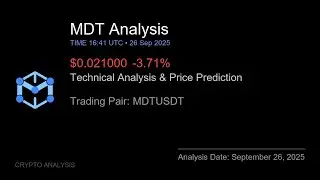 MDT (MDTUSDT) Technical Analysis - Price Prediction & Buy or Sell September 26, 2025