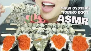 ASMR RAW Oysters + Tobiko Eggs (RELAXING EATING SOUNDS) | SAS-ASMR
