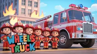 The wheels on the fire truck kids song|+More vehicles song & nursery rhymes for baby junior.🚒#viral 