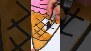 Coloring an Ice Cream Cone 🍦 #coloring #art #icecream