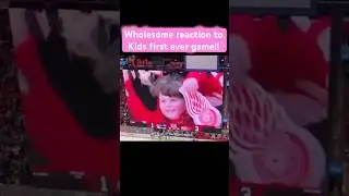 Wholesome moment kid gets surprising reaction from fans at first Hockey Game!! #nhl #hockey #sports