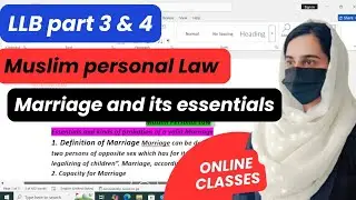 Marriage and its essentials||muslim personal law||llb part 3||llb part 4||#latestnews #lawlectures 