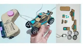 Самодельная радиоуправляемая машинка из картона.