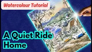 Painting Queenslander Houses and Jacarandas | A Quiet Ride Home Watercolour Demo