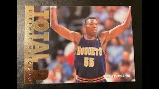 DE-FENSE, DE-FENSE!!! 1995-96 Fleer Total D #5 of 12, Dikembe Mutombo, TRIPLE DOUBLE WITH BLOCKS!!!