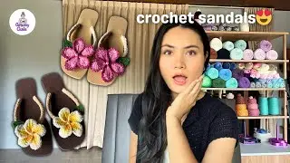 I made crochet flip flops??? | crochet vlog 💜