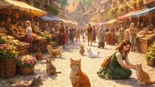 Happy Medieval Study Music 🕯️ Happy Slow Folk Ambience (Lute, Flute) | 1 Hour Loop