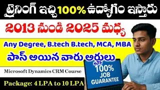 Training and 100% job guarantee in Microsoft Dynamics CRM software technology By fuzen IT solutions