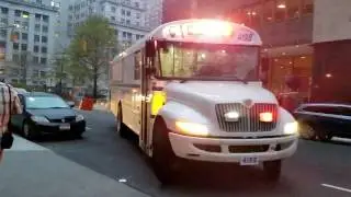 New York Corrections Department Transport Bus Awaiting To Enter Manhattan Detention Center