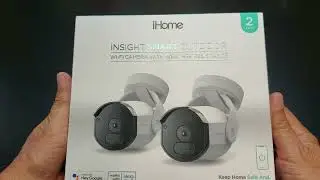iHome Insight Wired Smart Outdoor 1080p Wi-Fi Security Camera with Night Vision and Alerts (2-Pack)
