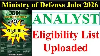 MOD Analyst Eligibility List Uploaded | MOD Analyst Screening Test Eligibility Status Updated | MOD