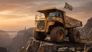 Giant Yellow Dumper Truck Vs Dangerous Mountain Bridges