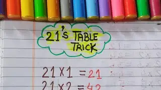 21's Table Trick/Easy Multiplication Table Trick/ #mathtricks